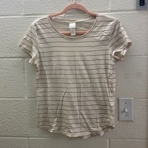 Cream stripped woman’s top. Only wore twice!